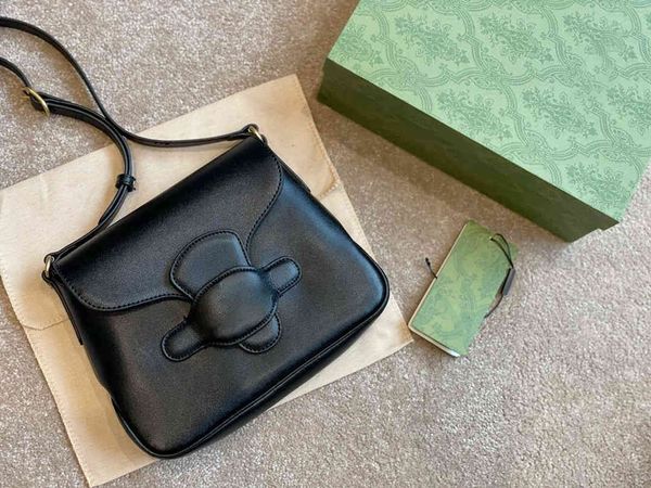 

gujia saddle bag lady web solid color simple temperament black white one shoulder messenger bag with box