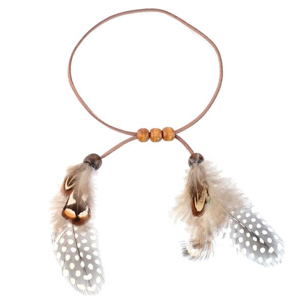 

hand catenary style ethnic storm semia feather wood bead bracelet, Golden;silver