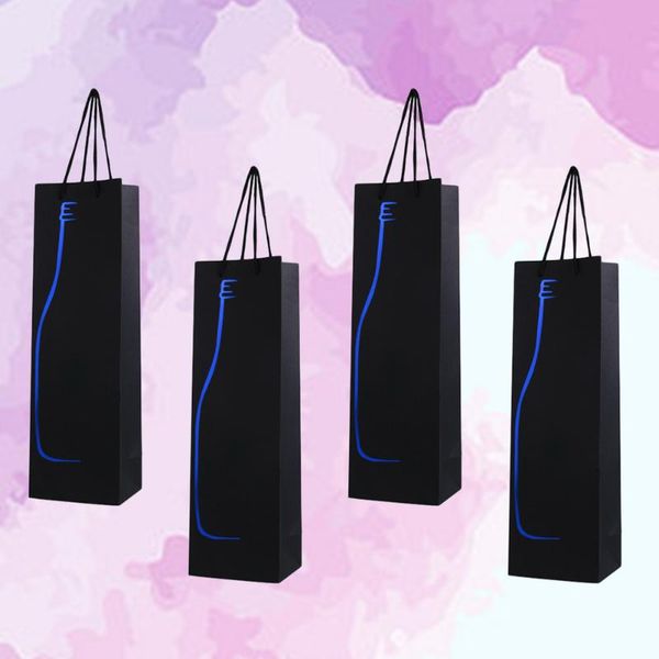 

gift wrap 12pcs premium bags single bottle tote hand bag(gold)
