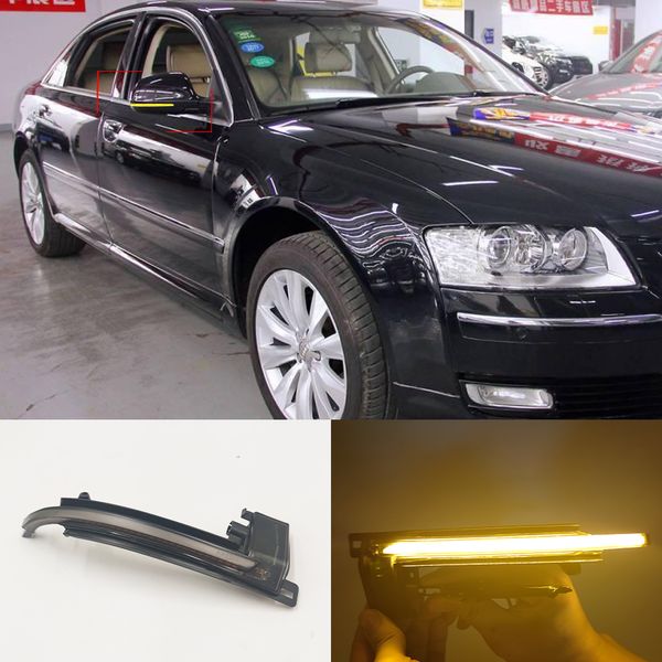 2 STÜCKE LED Dynamische Blinker Lichtseite Spiegellicht Repeater Blinker für Audi A3 8P A4 A5 B8 Q3 A6 S6 SQ3 A8 D3 8K