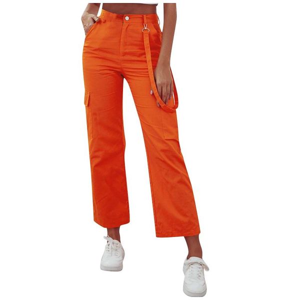 

fashion solid color womens trousers casual pants high waist plus size pocket wide leg female korean women women's & capris, Black;white