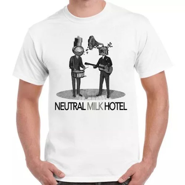 

neutral milk  indie rock retro t shirt 1059, White;black