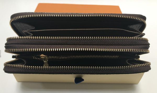 

classic double zipper wallet the most stylish way to carry around money, cards and coins men leather purse card holder long business women w, Red;black