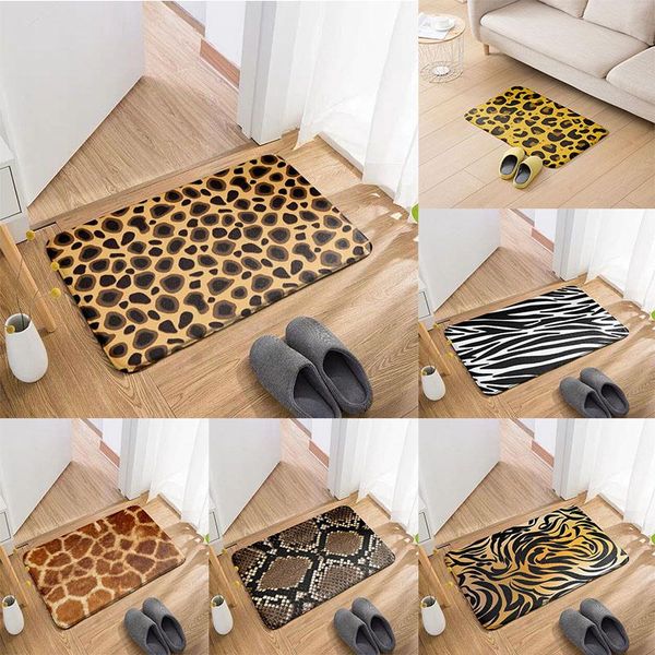 

carpets leopard print carpet animal skin absorbent door mat for living room zebra snake floor mats home decor kitchen non-slip rug