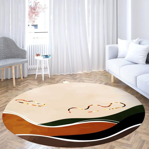 

style modern round floor mat soft anti slip carpet bedroom bathroom living room decor large printed area rugs carpets