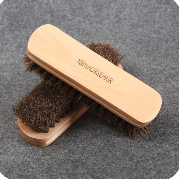 

100% genuine horsehair leather bristles car detailing polishing buffing brush solid wood cleaning wash sponge1