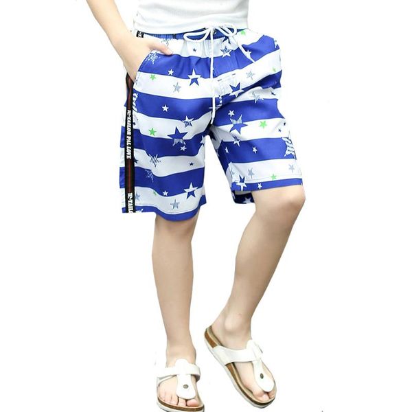 

shorts swimming beach boys swimwear striped quick dry swimsuit swim trunks beachwear bathing surf summer running pocket bottoms, Black