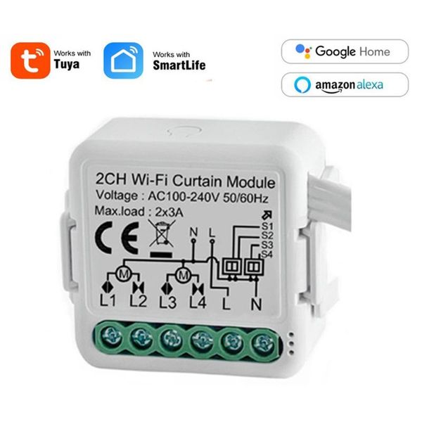 

smart home control tuya mini curtain switch wifi on-off device voice app remote