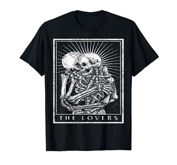 

the lovers tarot card occult goth shirt men's t-shirts, White;black