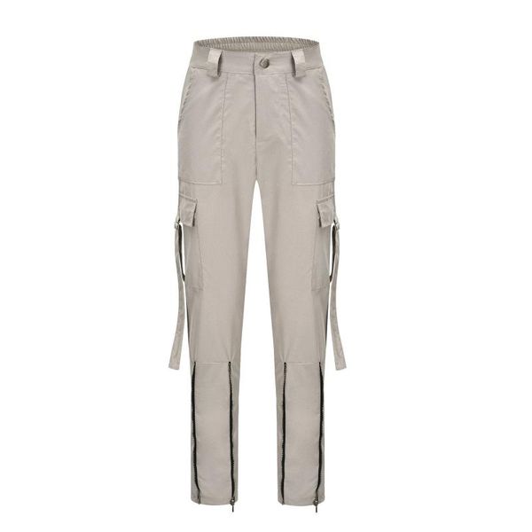 

women's pants & capris women cargo pants, solid color/ plaid printed pattern high waist trousers with pockets, Black;white