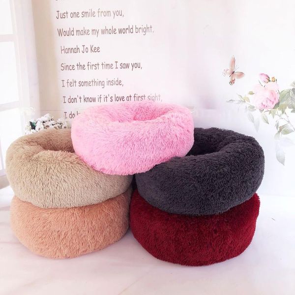 

kennels & pens super soft long plush round dog kennel deep sleep house autumn winter nest cushion mattress sleeping bed pet supplies