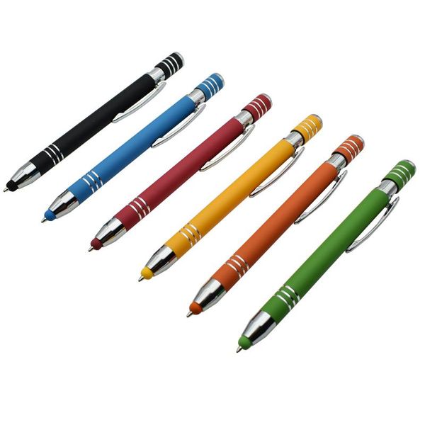 

ballpoint pens multi-function metal capacitor pen touch screen and handwriting 0.7 mm black ink function office school stationery, Blue;orange