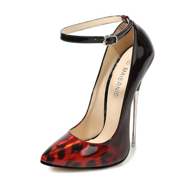 

dress shoes nightclub pole dance leopard print women's high heels striptease female single spring summer metal heel ladies, Black