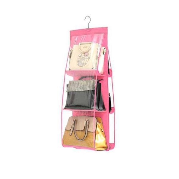 

thick double-sided six-grid bag storage multi-function hanging sorting boxes & bins