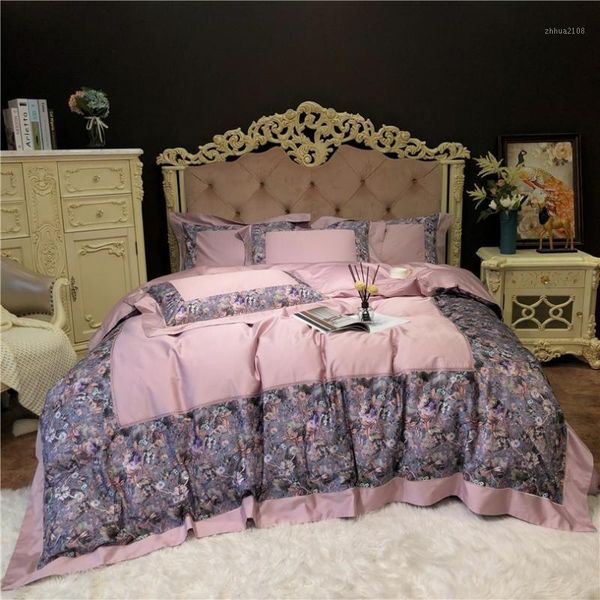 

bedding sets patchwork duvet cover set  king size 4pcs 1000tc egyptian cotton bright colorful zipper bed sheet pillowcases1