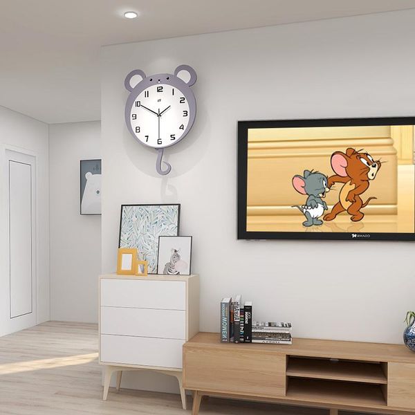 

wall clocks creative cute clock electronic children room watch silent living reloj de pared home