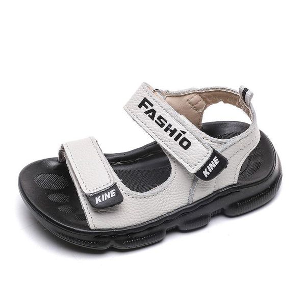 

sandals kine panda kids girls boys summer toddler baby shoes 1 2 3  5 years old genuine leather soft anti-slide, Black;red