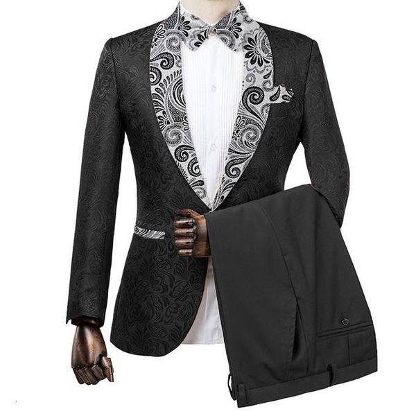 

men's suits & blazers slim men's suit, male suit lapel shawl wedding dress blazer two parts u326, White;black