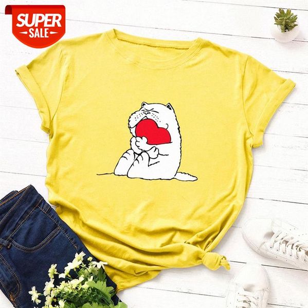 

women's loose round neck short-sleeved cotton t-shirt t223 #q02o, White