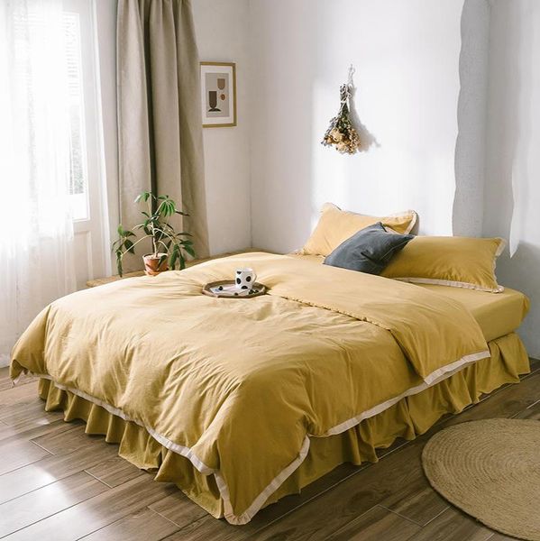 

bedding sets the four-piece bedroom bed linen set winter thick pure cotton ruffled quilt cover fashion simple family el