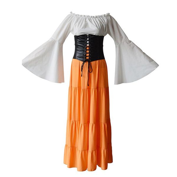 

casual dresses 2021 summer ladies vintage tunic dress elegant flare long sleeve off shoulder pleated hem evening party maxi plus size 5xl, Black;gray