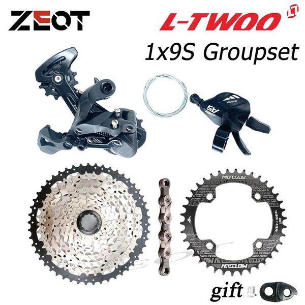 

bike derailleurs ltwoo a5 1x9s groupset 9 speed lever derailleur sunshine cassette 36t 40t 42t 46t 50t kmc chain motsuv chainring 32t 34t 38