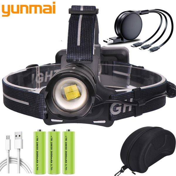 

headlamps xhp70.2 led head lamp headlamp torch power bank 7800mah 18650 battery headlight riding light litwod zoom waterproof