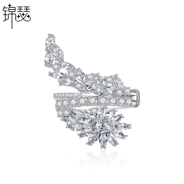

925 sterling silverboutique zirconium diamond ring new creative micro inlaid zircon fashion opening for women's daily s, Golden;silver