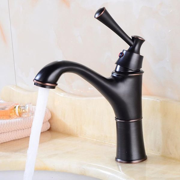 

basin faucet american retro washbasin lower and cold water single hole deck mounted short black bronze faucets bathroom sink1