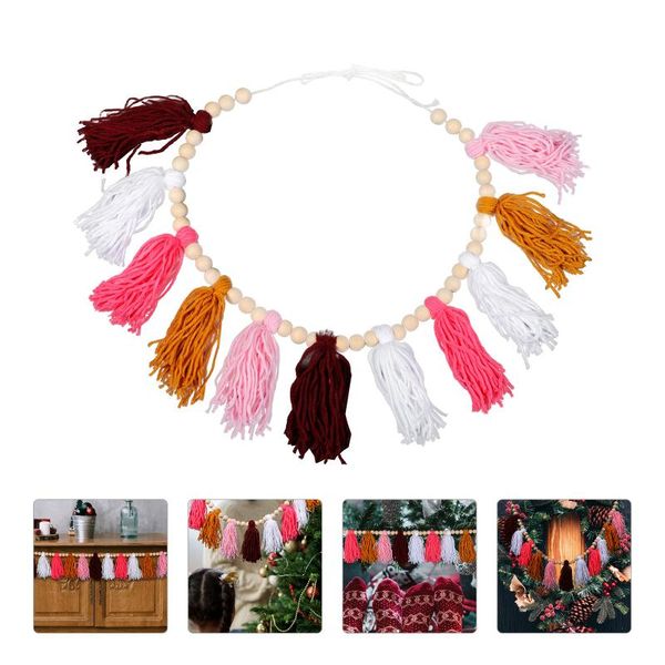 

decorative objects & figurines 1pc rainbow beads tassel garland bohemia banner