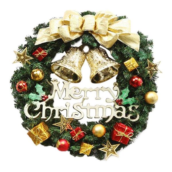 

luxury merry christmas party red poinsettia pine wreath door wall decoration decorative flowers & wreaths