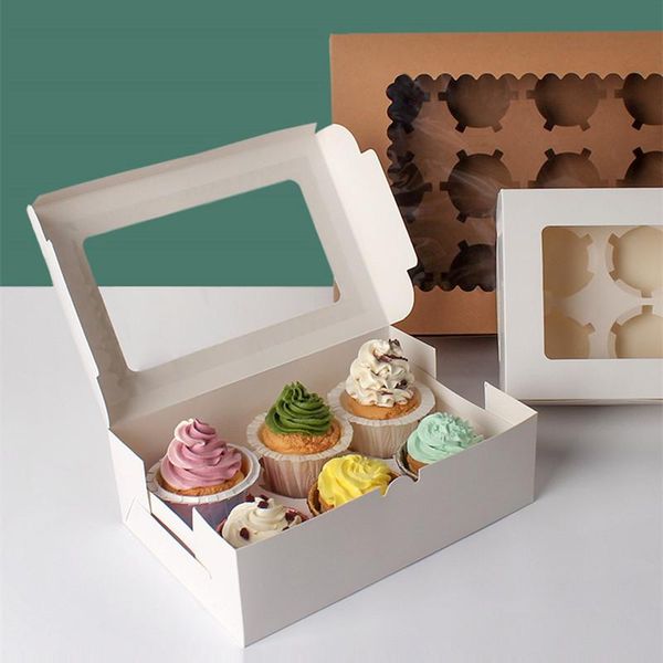 

10pcs creative cupcake packaging box sawdust cup muffin wedding party favors baking decoration cake pastry candy gift wrap