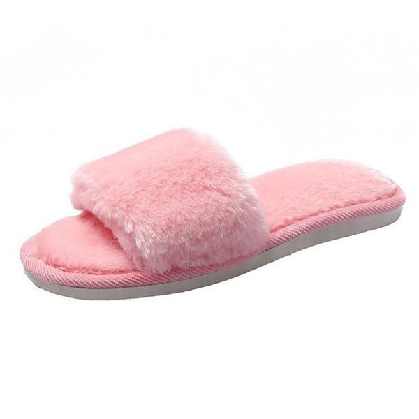 

slippers 2021 fashion plush women's flat bottom indoor in autumn, Black