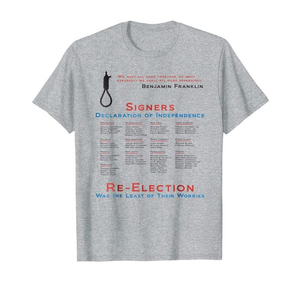 

declaration of independence signers political t-shirt, White;black