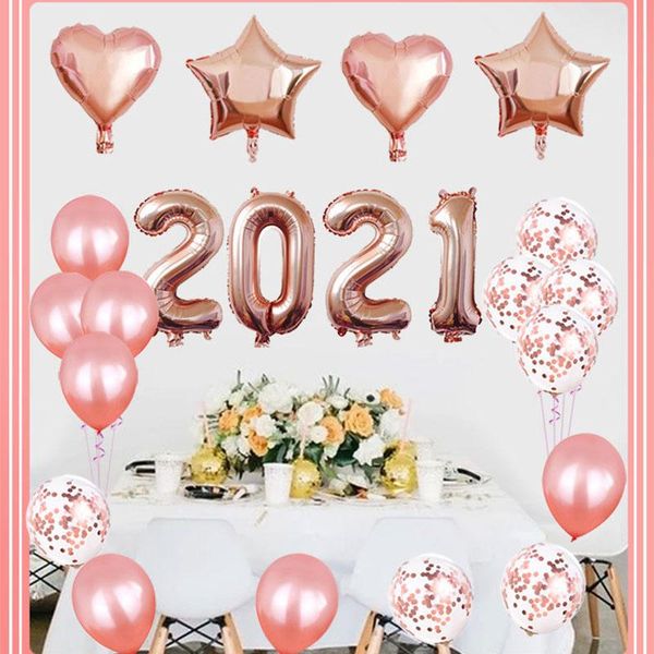 

party decoration yada ins year 2021 number balloons heart balloon set celebration decorations kids cartoons diy bn200003