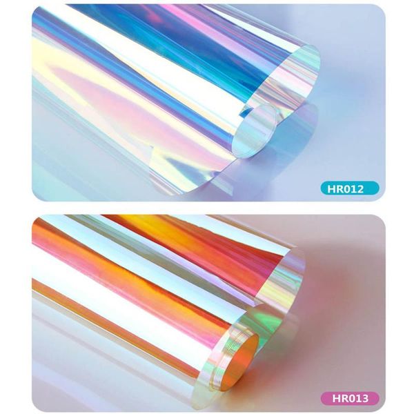 

1.37x20m 2colors rainbow effect window film iridescent glass tint for building store dichroic wholesale stickers