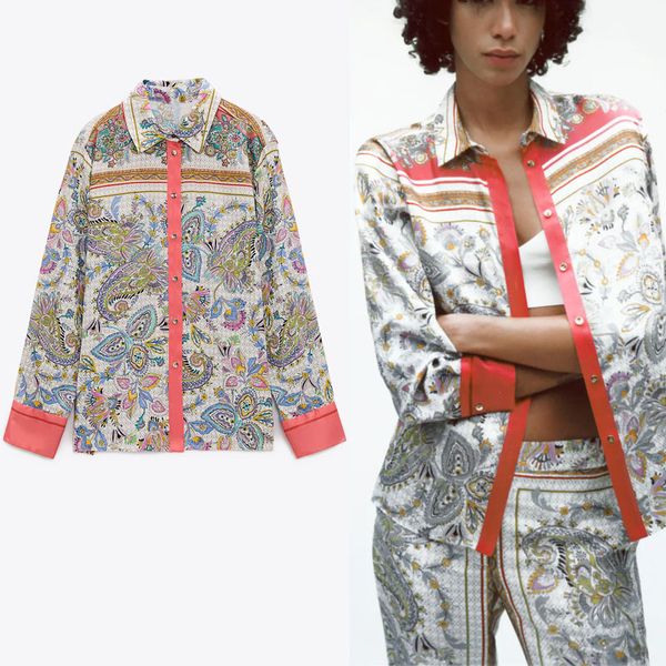 

dresses vintage floral print shirt women long sleeve front button flowy shirts woman fashion loose summer blusas, Black;gray