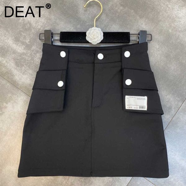 

deat women side pocket personality skirt arrivals high waist fashion temperament spring summer 11d1619 210709, Black
