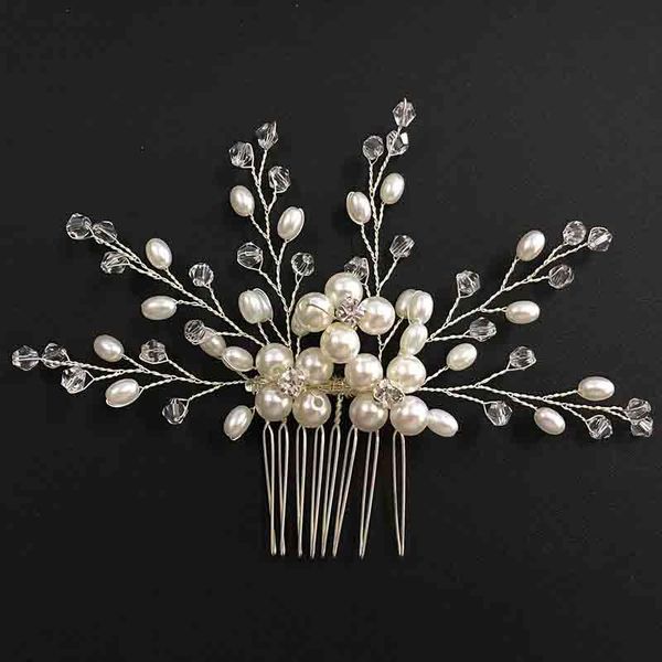 

hair clips & barrettes vintage wedding pearl flower comb women crystal headband hairpins bridal decorations pin 1ml157, Golden;silver