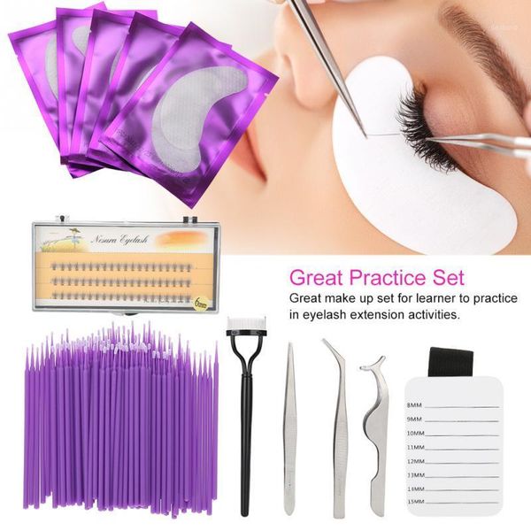 

portable false eyelash extension patch sticker kit tape isolation pad planting grafted makeup set for grafting eyelashes1