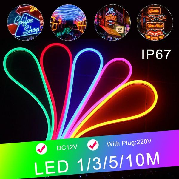 

strips 1m 3m 5m 10m smd 2835 120leds/m soft led neon lights xmas waterproof ribbon strip for home christmas decor dc12v