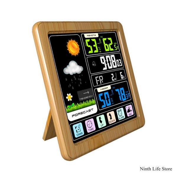 

desk & table clocks wireless weather clock multi-functional color screen creative home touch and hygrometer alarm