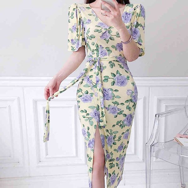 

dresses summer floral lace-up women's vestidos v-neck sweet long beach es elegant slim vintage casual, Black;gray