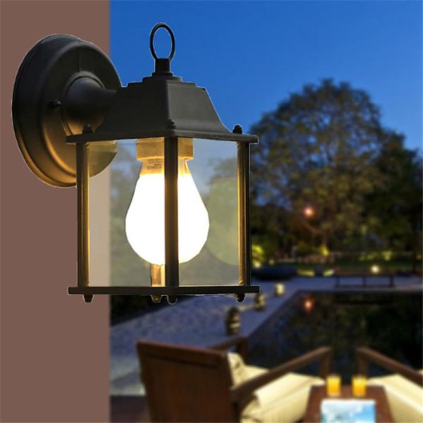 

outdoor wall lamps 1x european style led porch lights sconces waterproof for balcony/aisle/corridor/garden(black)