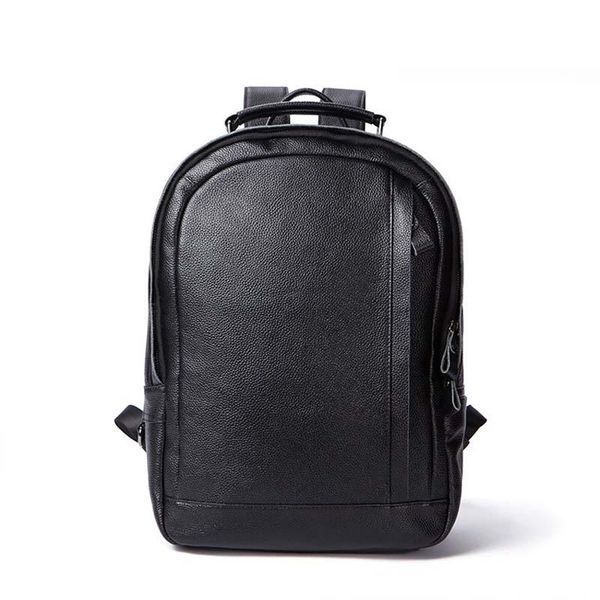 

backpack large travel book bag cowhide genuine leather male leisure men lap14" for male's in black