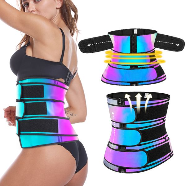 

latex waist trainer body shaper reflective waist trainer shapewear slimming belt fajas colombianas 9 steel cincher corset