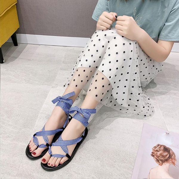 

summer sandals casual national wind toe camouflage cross strap flat pu bottom non-slip shoes to wear outside ladies j20, Black
