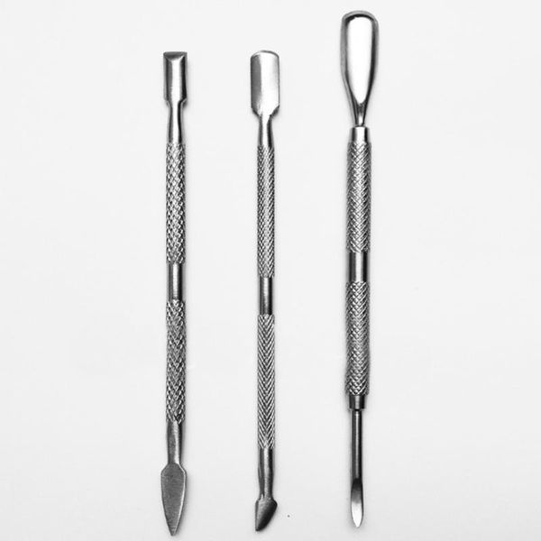 

cuticle pushers 3pcs/set fashion design double head stainless steel nail pusher manicure tool dead skin push for women men