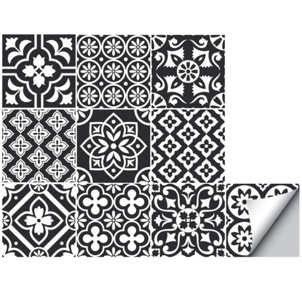 

wall stickers 10pcs retro ceramic tiles bathroom home decor