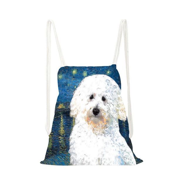 

backpack star oil painting dog ms. sketch lightweight print travel holiday packaging folding shopping bag